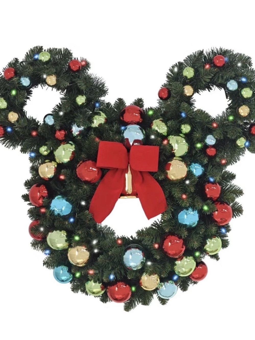 NEW 30" Disney Mickey Figural Pre-Lit LED Wreath w/ 50 LED Twinkling Lights